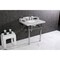 Kingston Brass 30 Carrara Marble Console Sink with Brass Legs, Marble WhitePolished Nickel LMS3030MBSQ6 - alternate 6